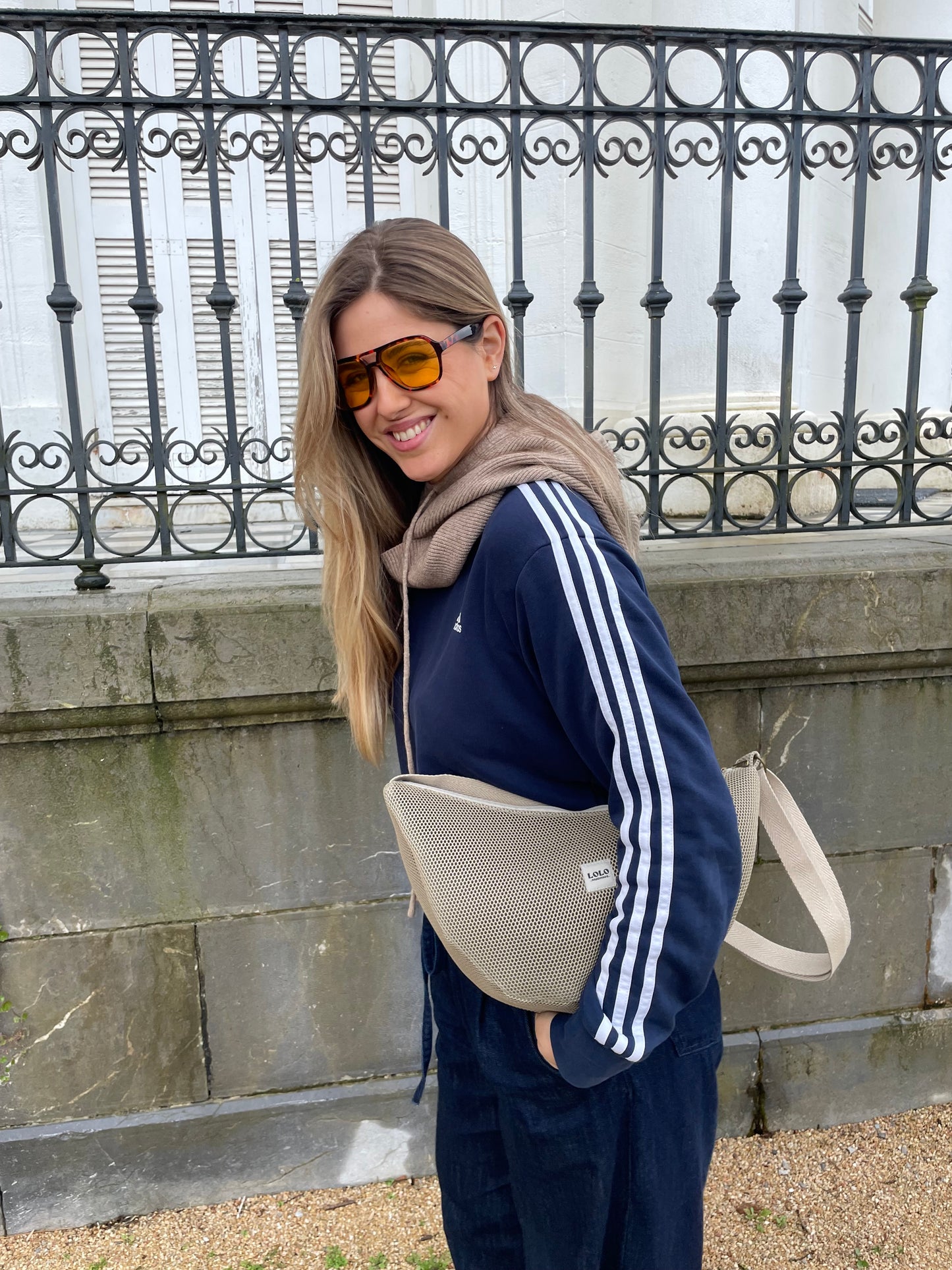 Bolso moon XL malla 3D taupe