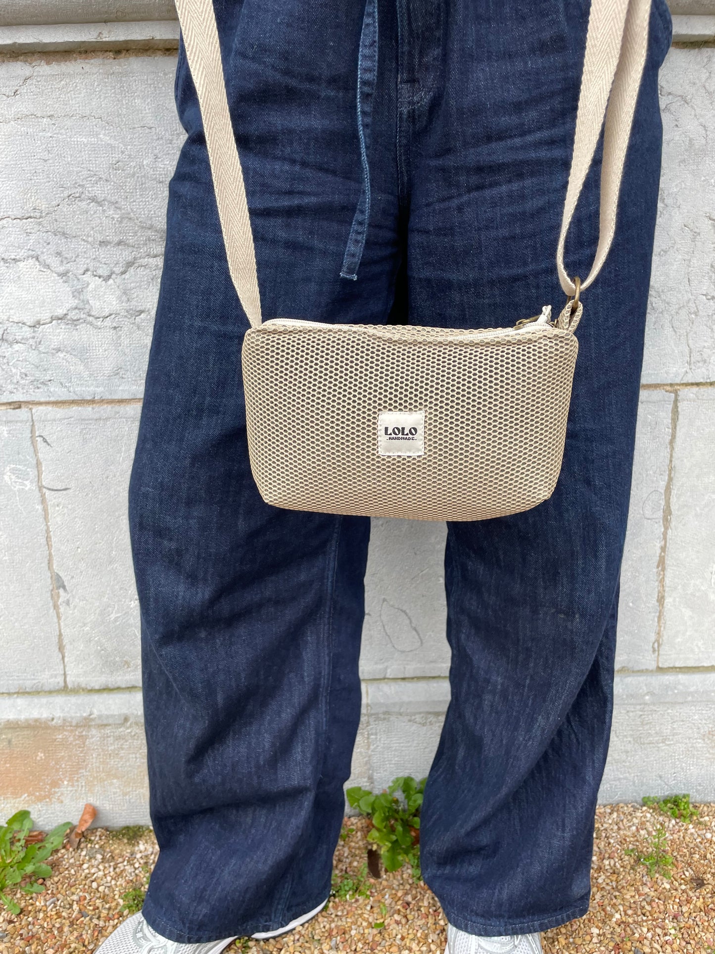 Bolso pocket malla 3D taupe