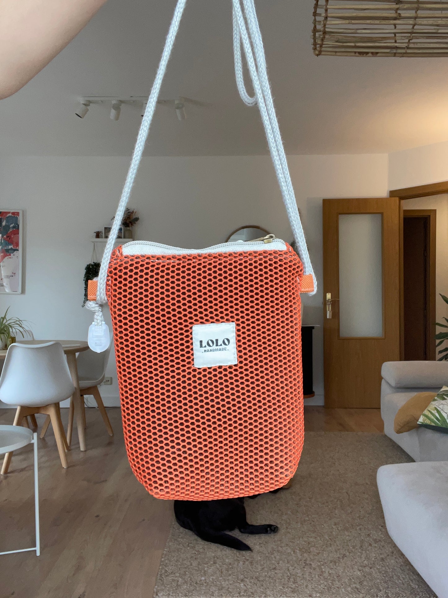 Bolso porta móvil malla 3D teja