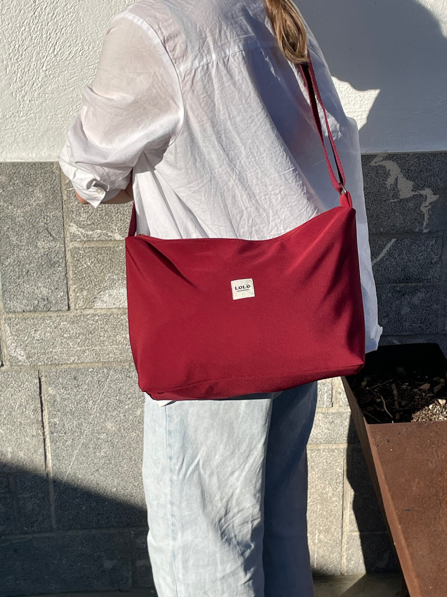 Bolso rectangular XL softshell burdeos