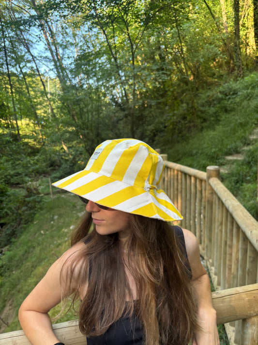 Bucket hat rayas amarillo