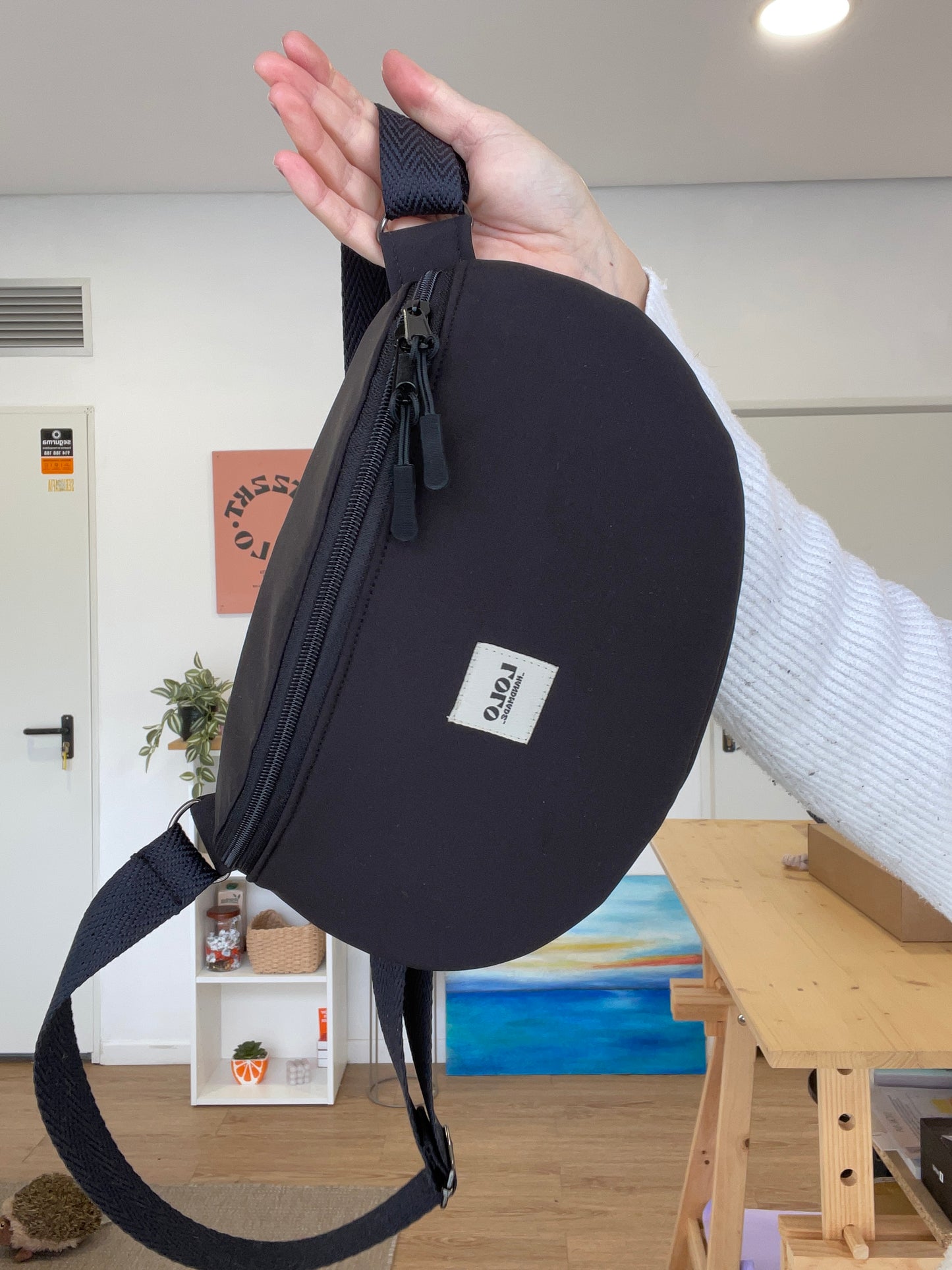 Riñonera XL negro softshell