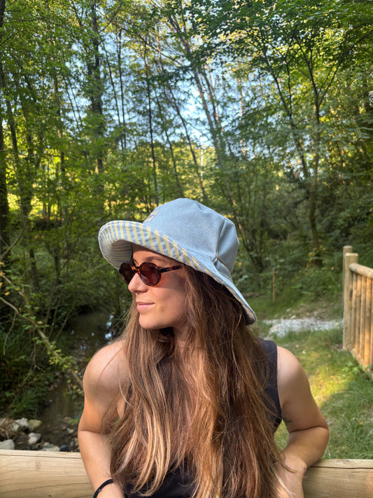 Bucket hat denim azul