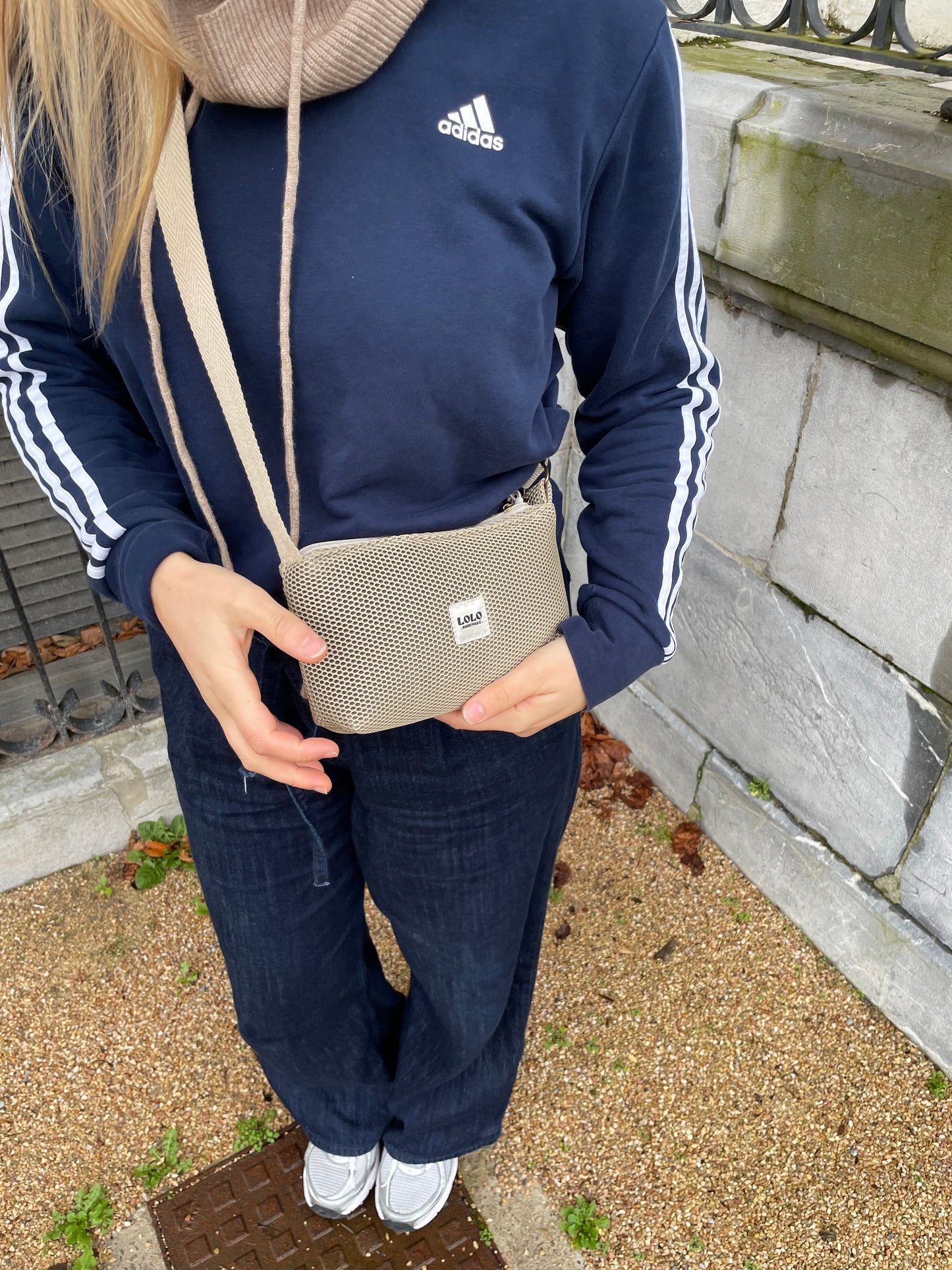 Bolso pocket malla 3D taupe