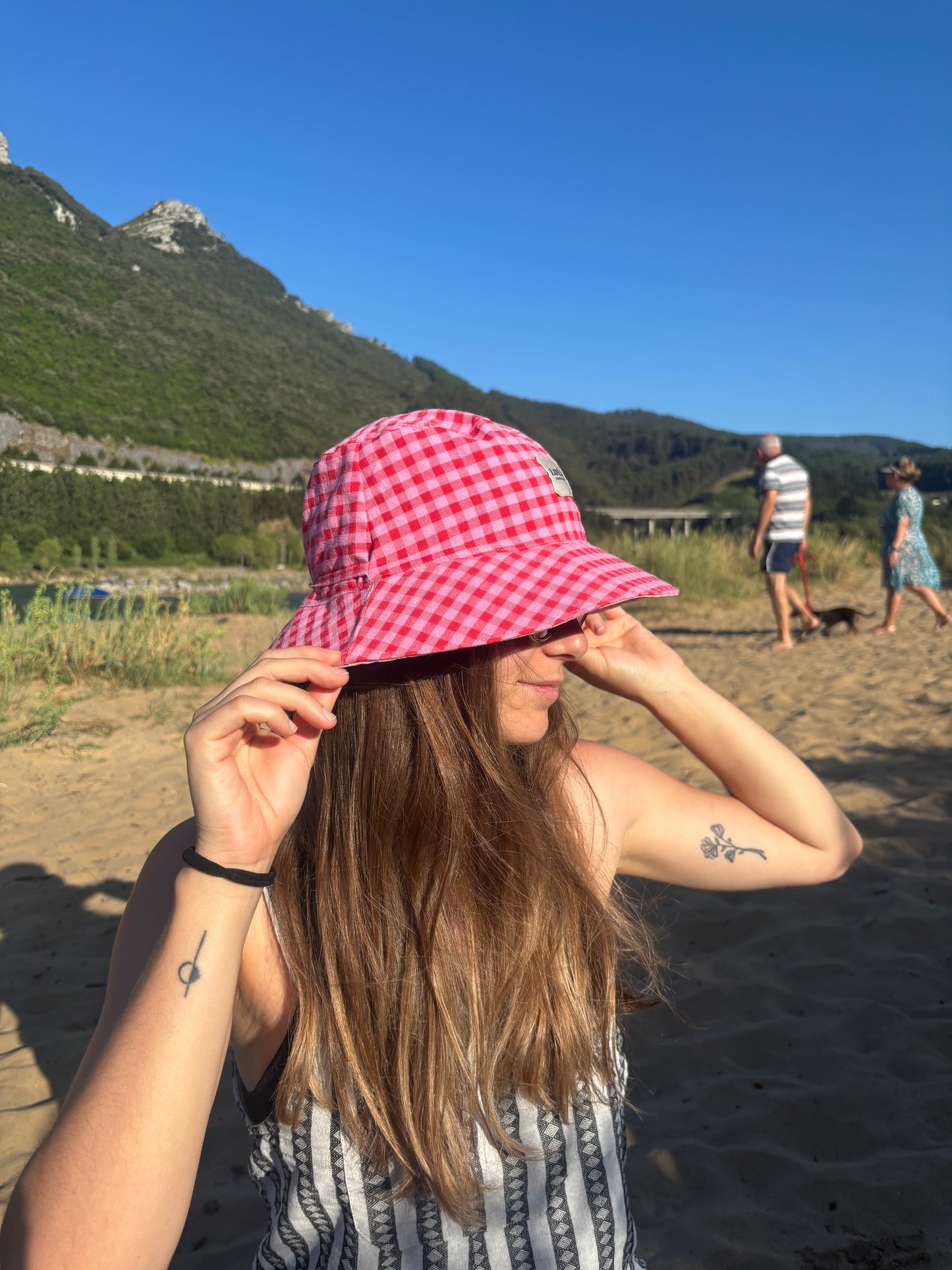 Bucket hat vichy rosa