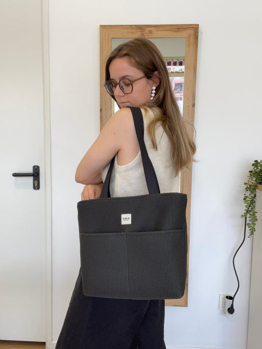 Bolso shopper Malla 3D negro