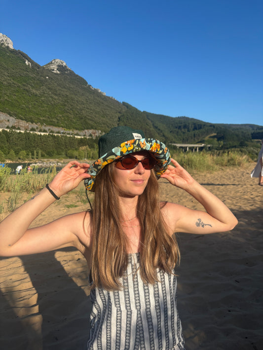 Bucket hat verde denim