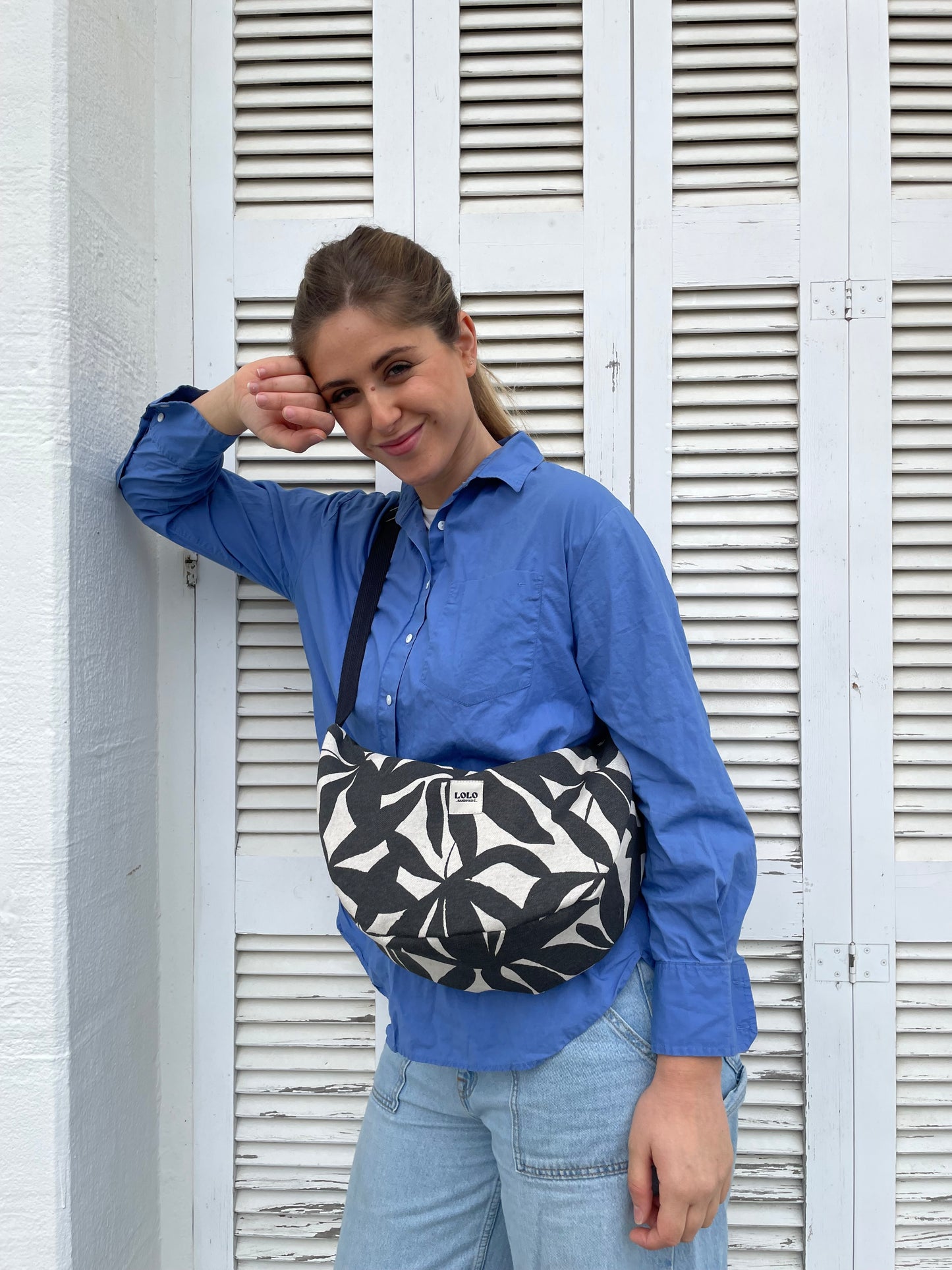 Bolso moon XL hojas bicolor
