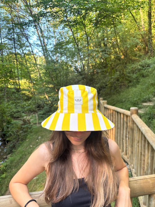 Bucket hat rayas amarillo