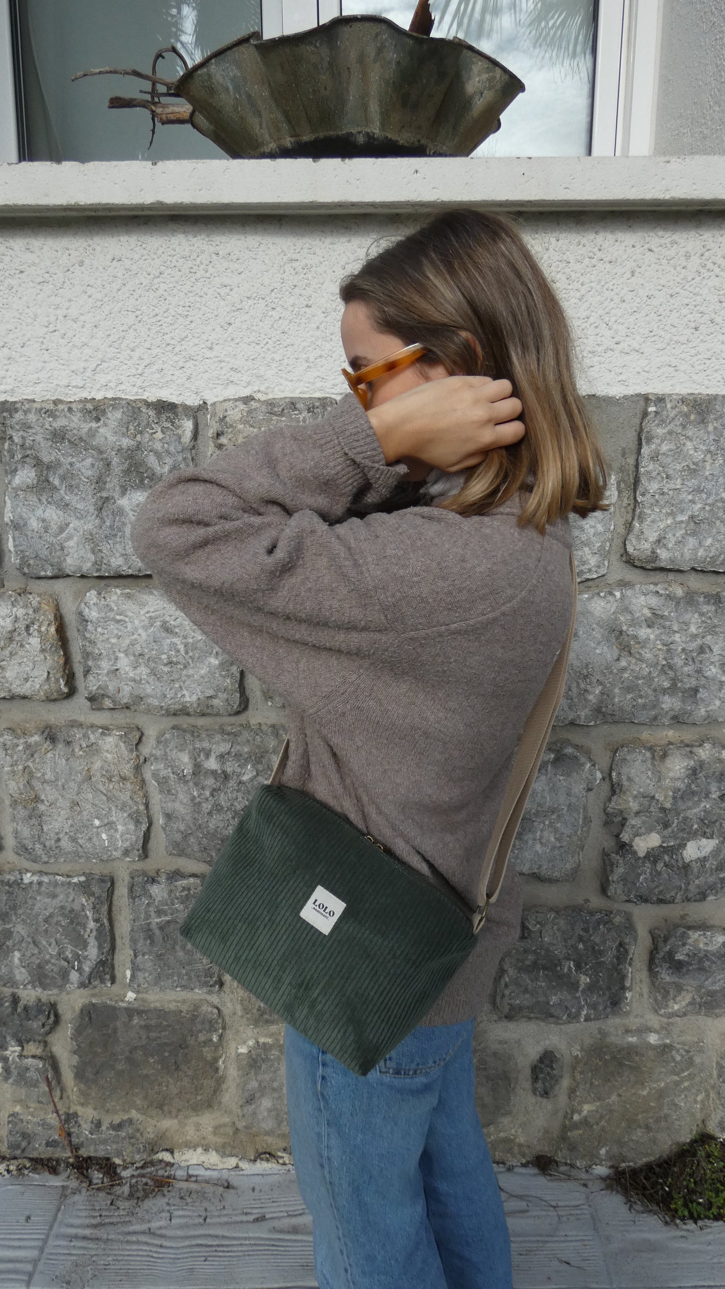 Bolso green pana