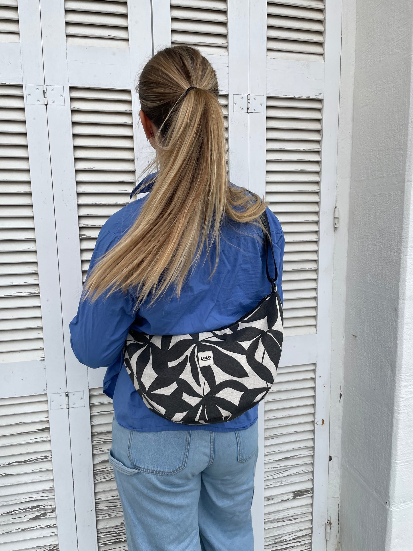 Bolso moon XL hojas bicolor