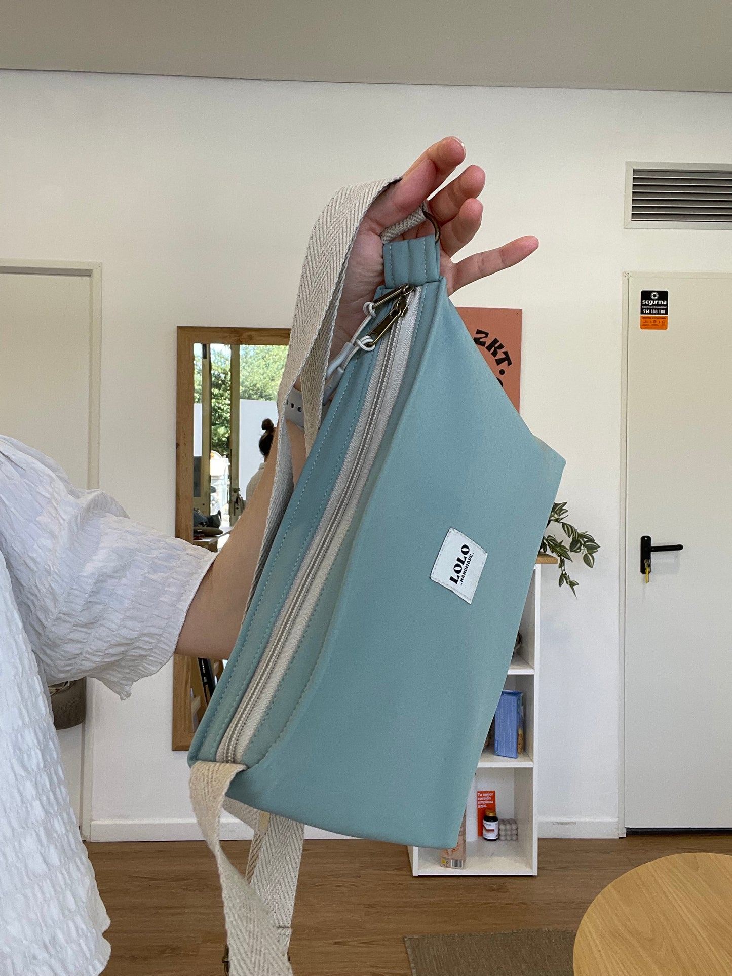 Bolso rectangular softshell verde menta