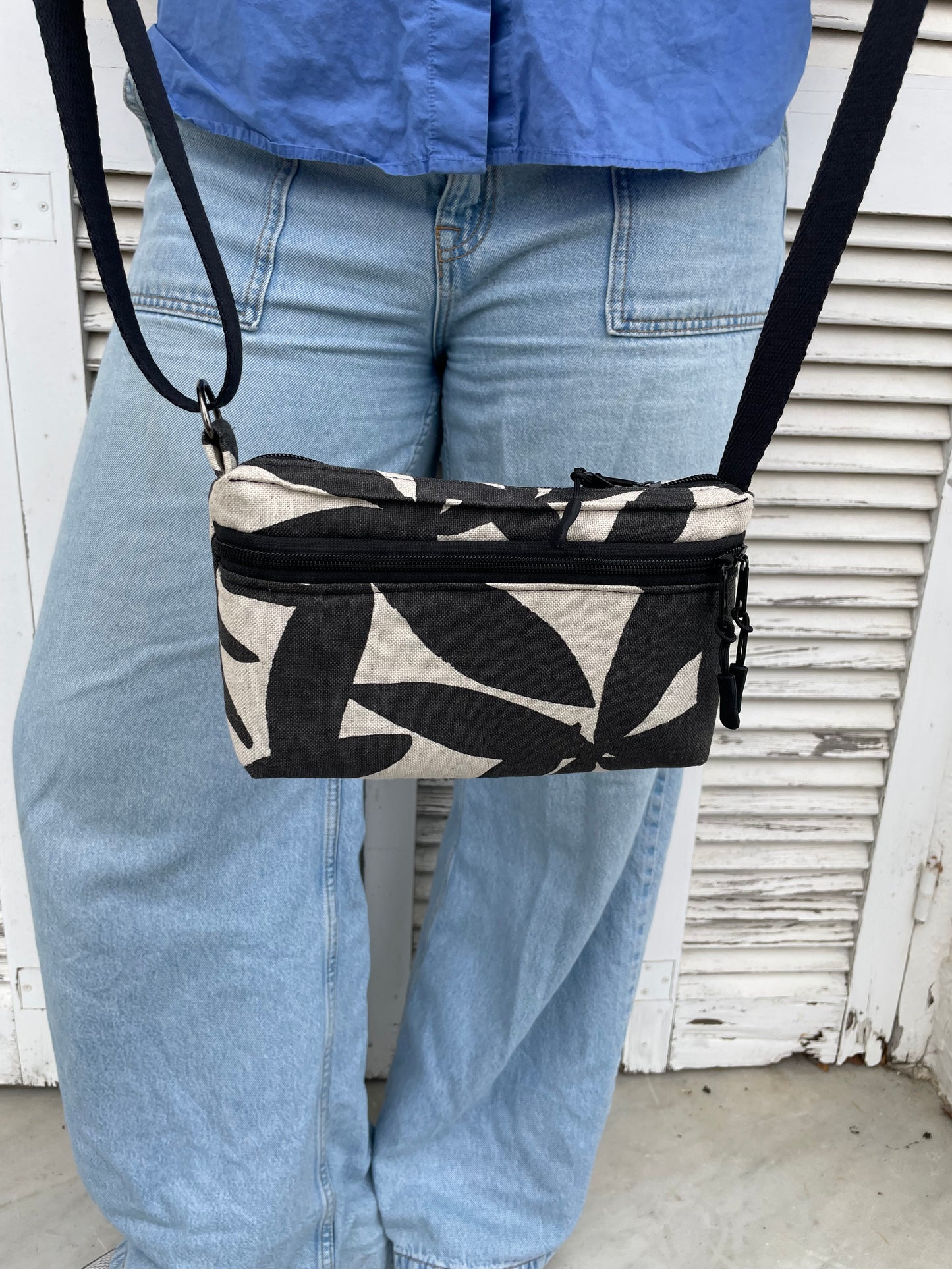 Bolso pocket hojas bicolor