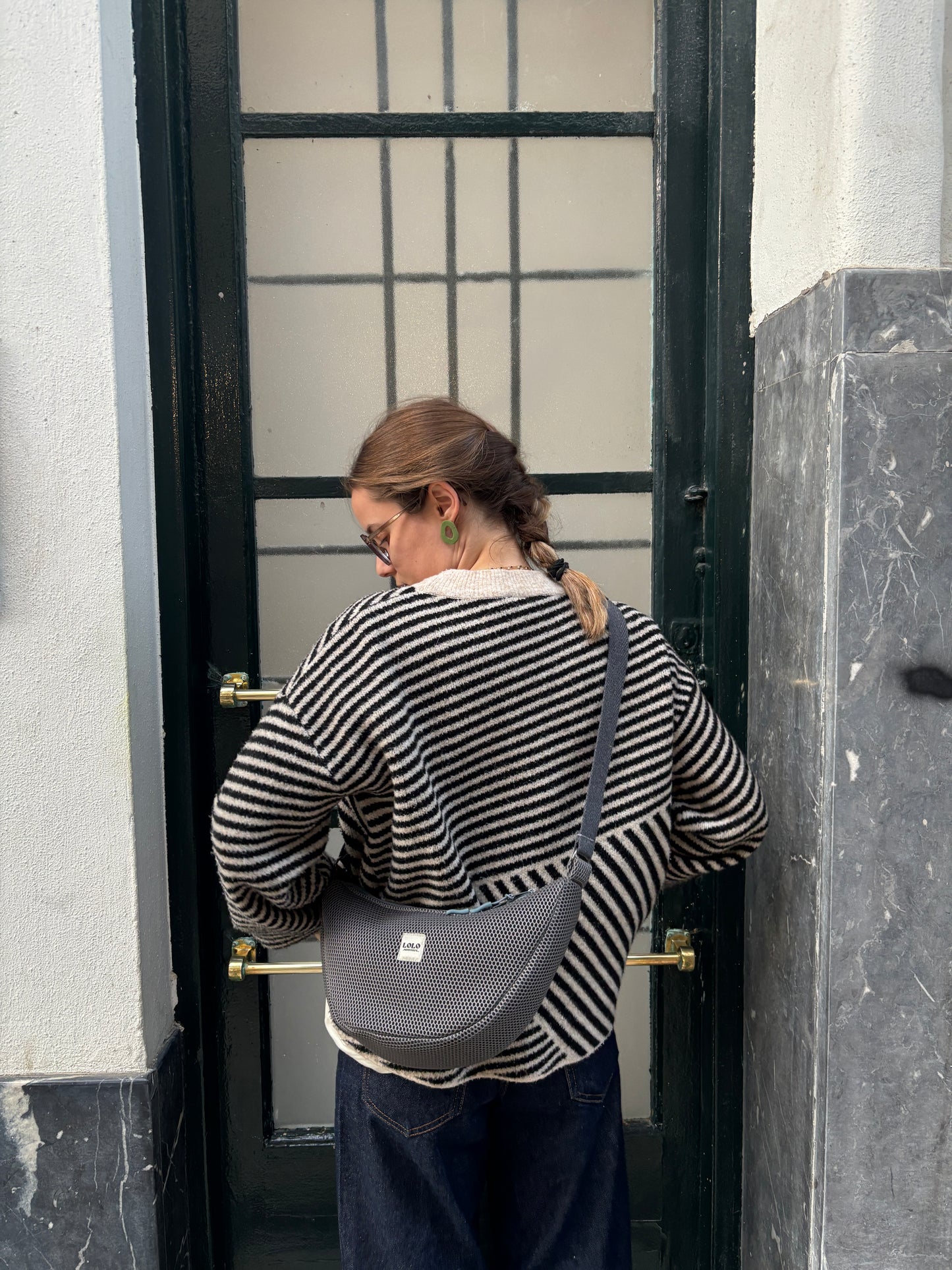 Bolso moon malla 3D gris
