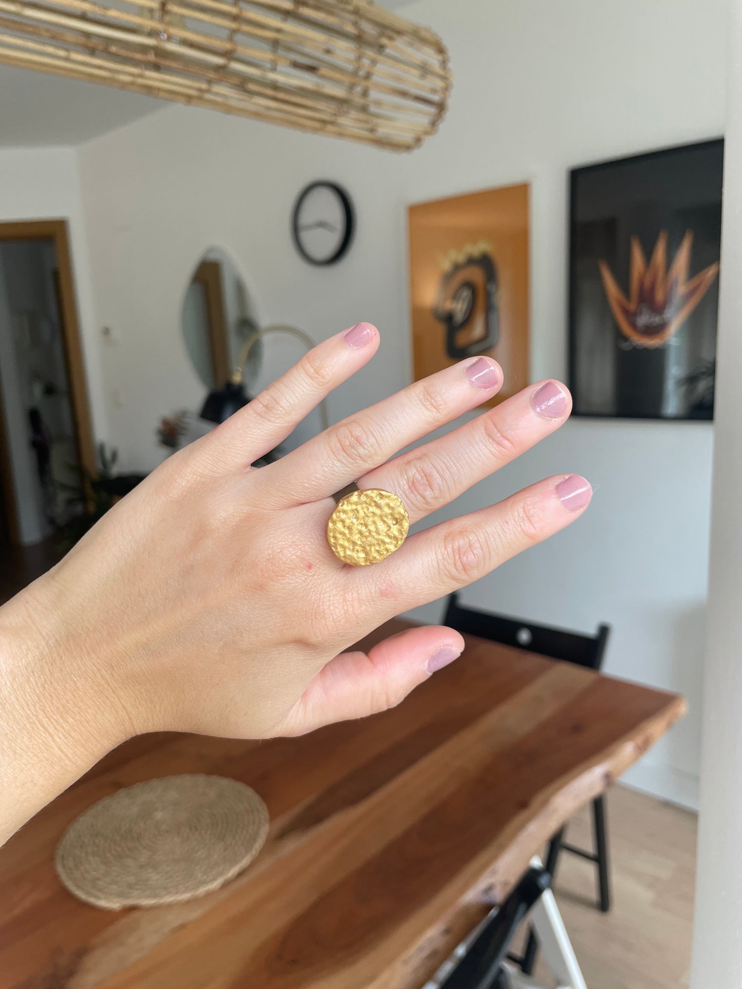 Anillo mini luna dorado