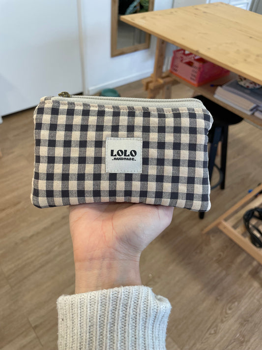 Cartera vichy negro y beige