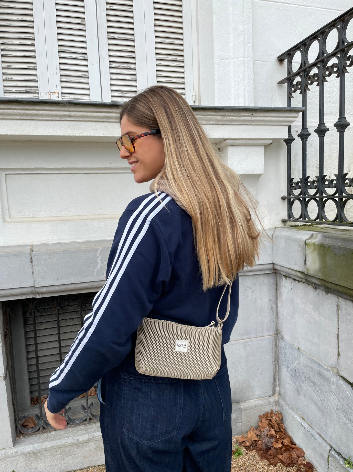 Bolso pocket malla 3D taupe