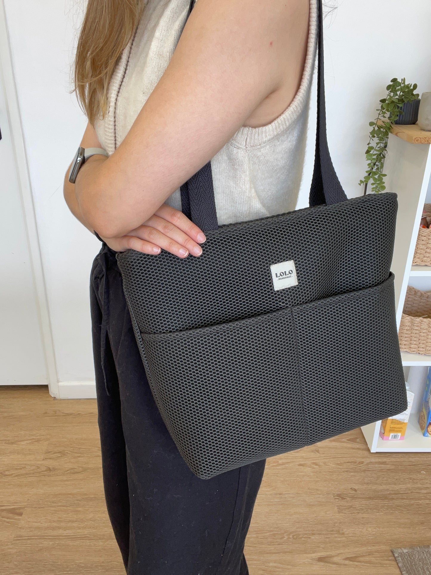 Bolso shopper Malla 3D negro