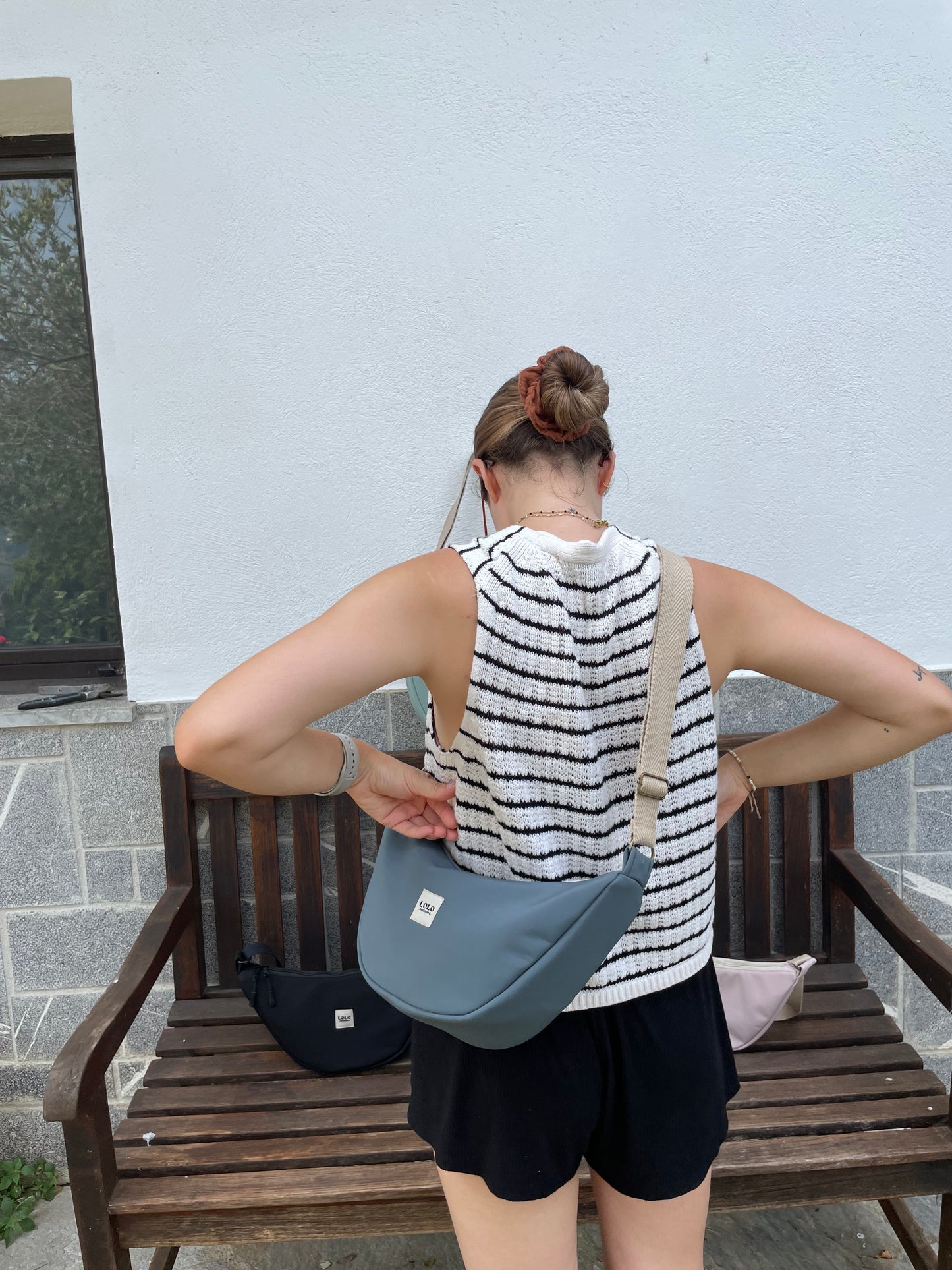 Bolso moon softshell azul grisáceo