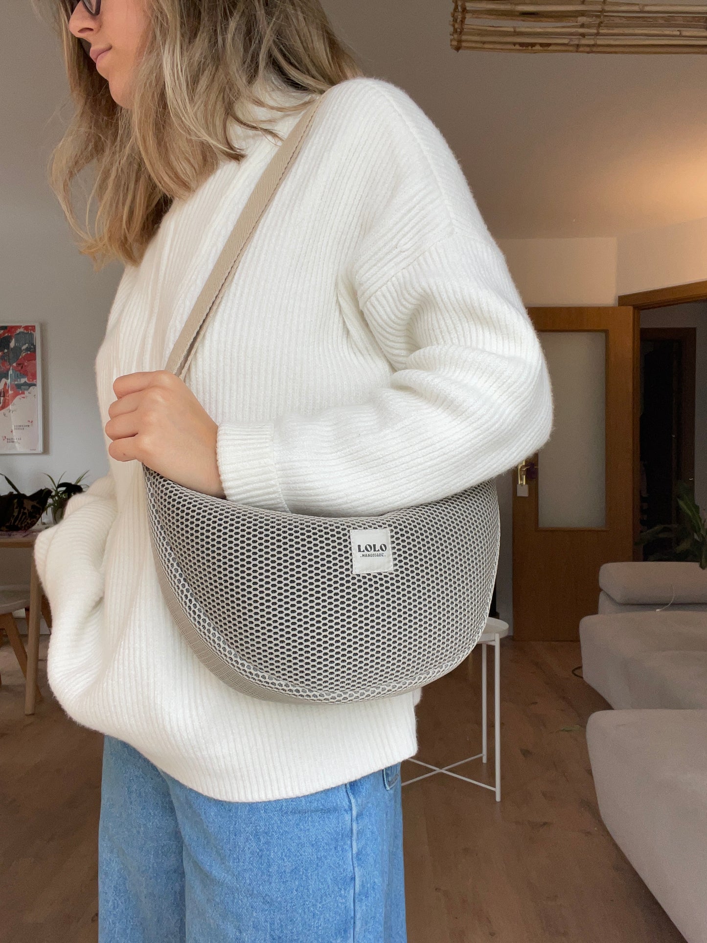 Bolso moon malla 3D piedra