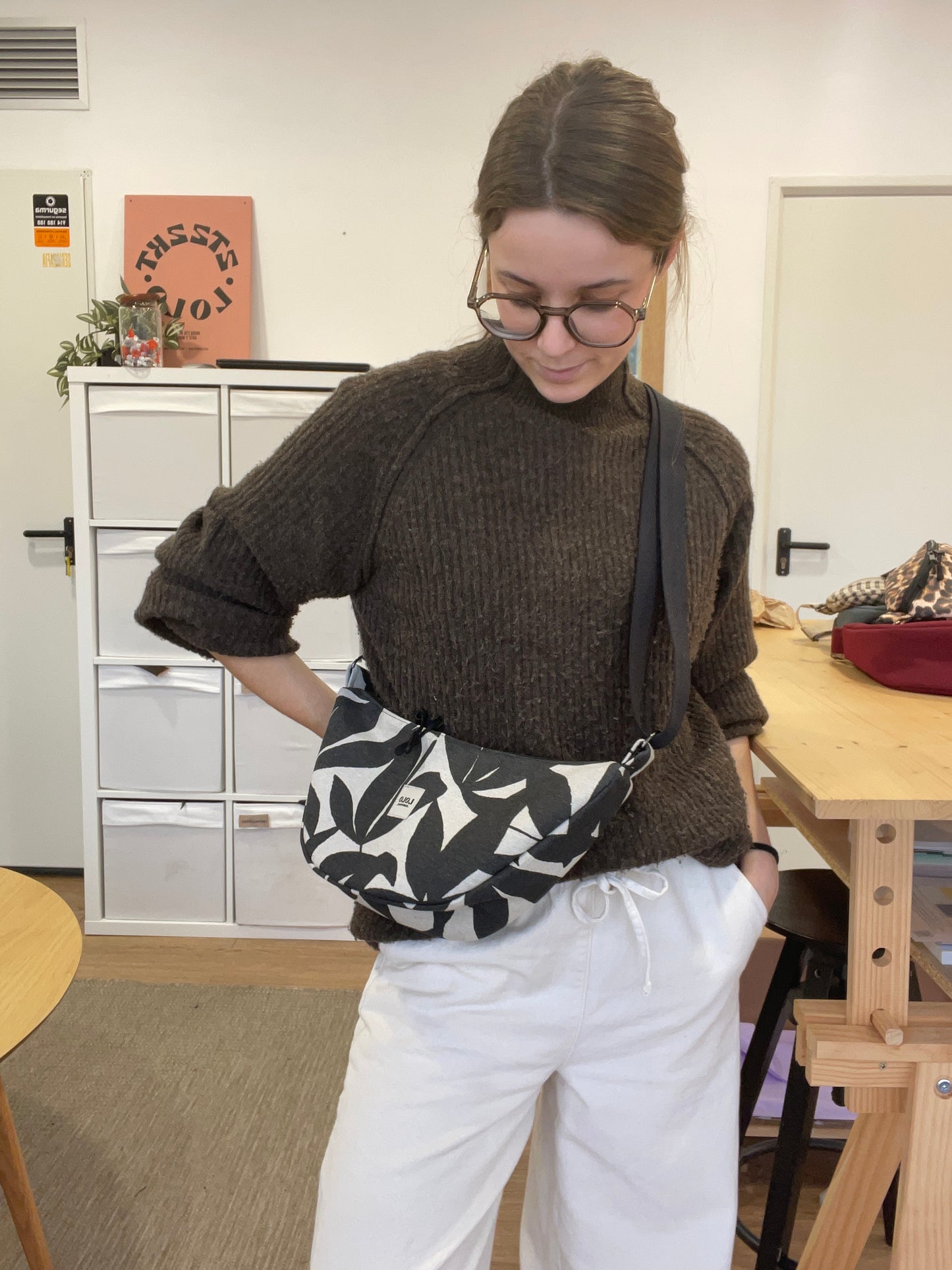 Bolso moon hojas bicolor