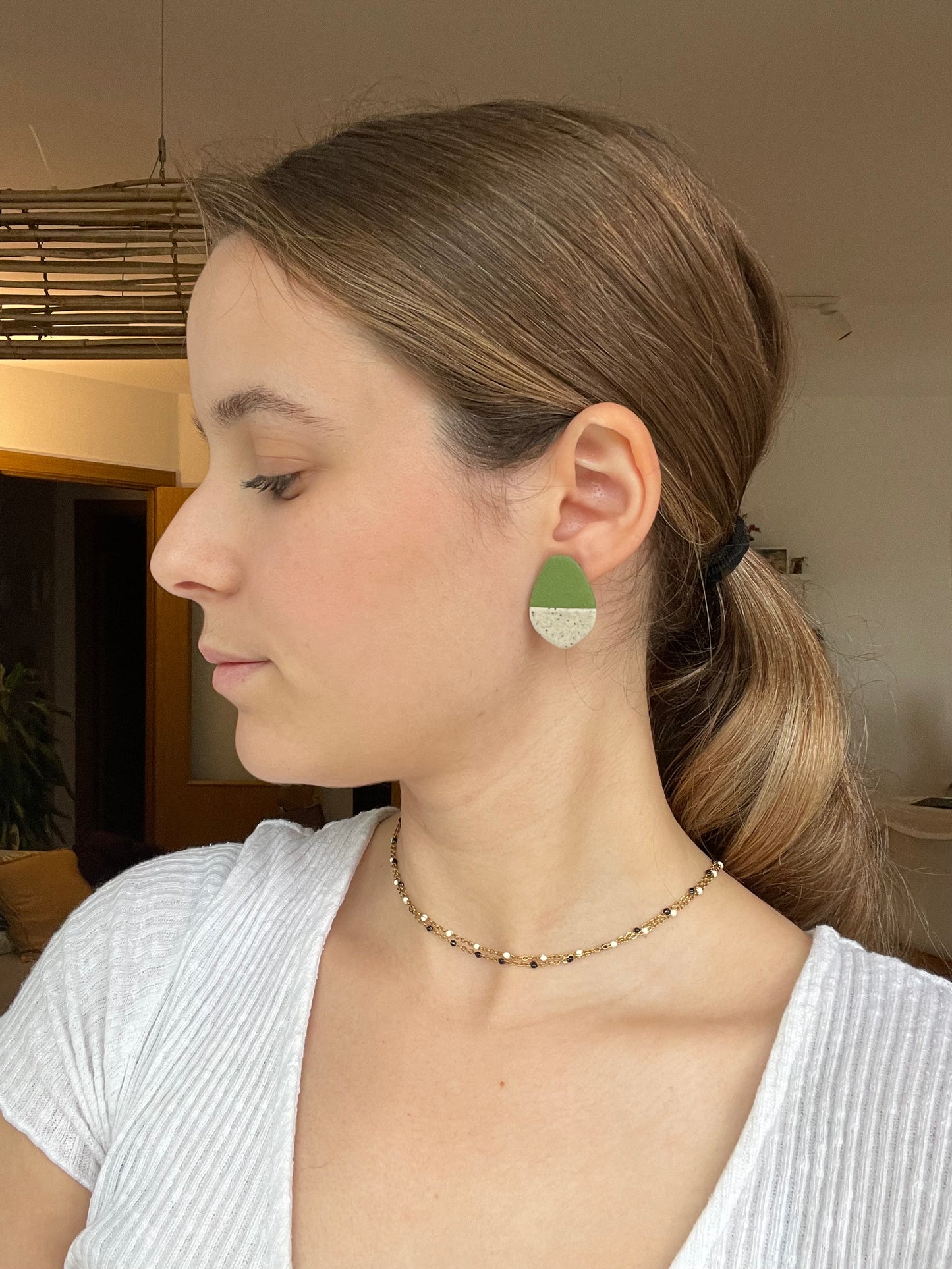 Mini harri verde botella-gris virutas