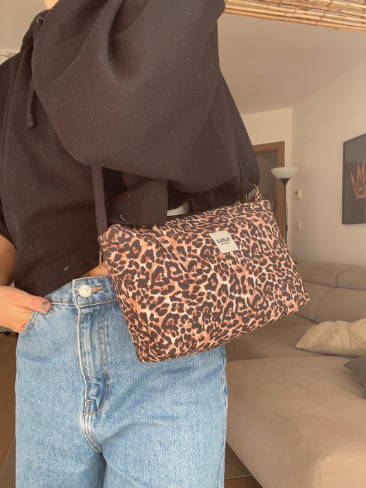 Bolso leopardo doble cremallera