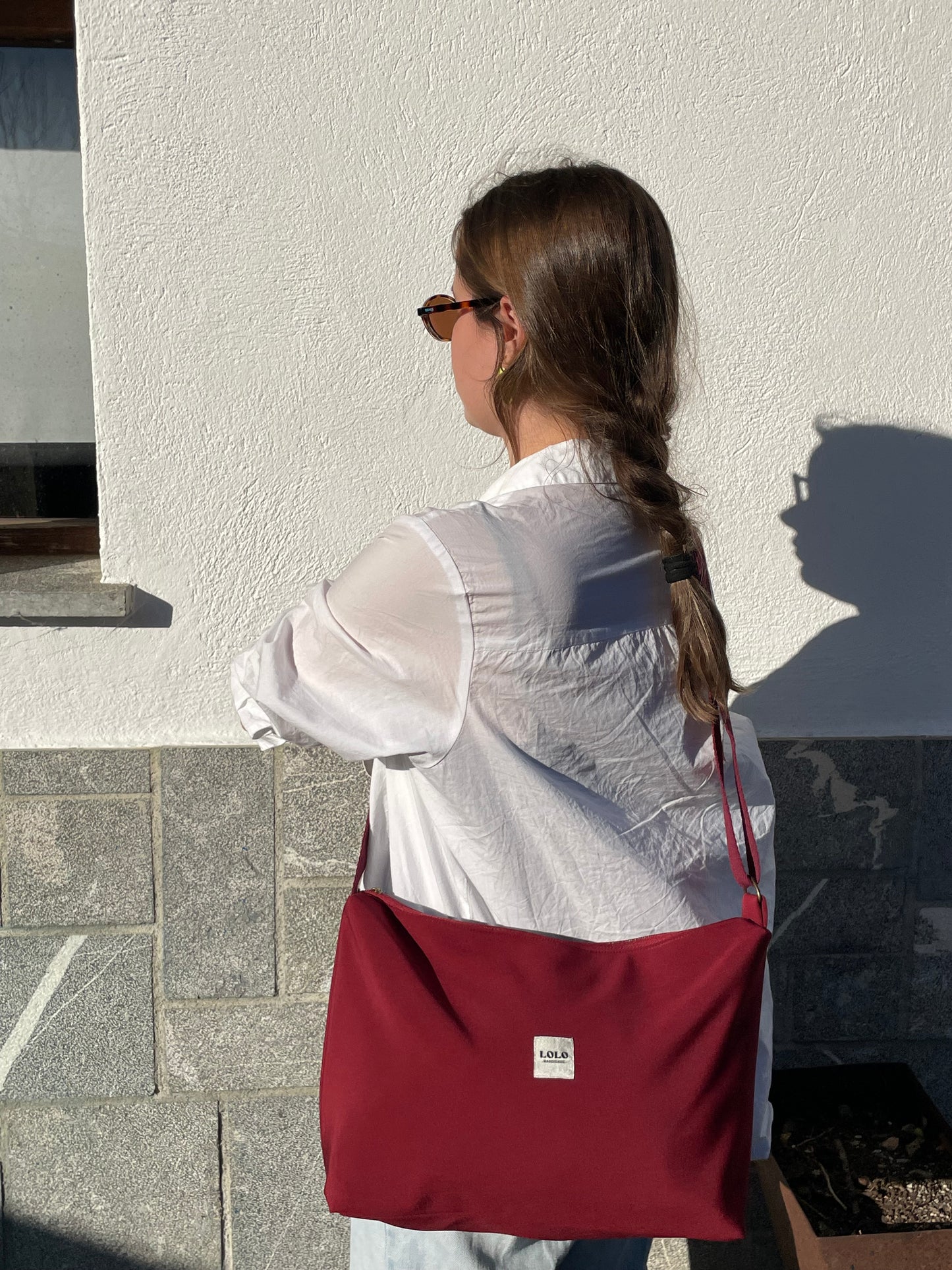 Bolso rectangular XL softshell burdeos