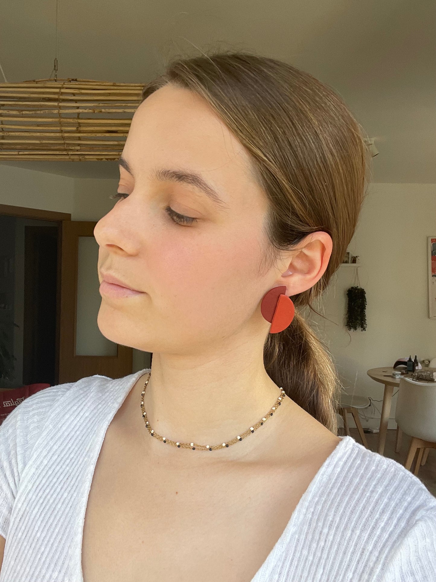 Luna terracota efecto cuero-granate