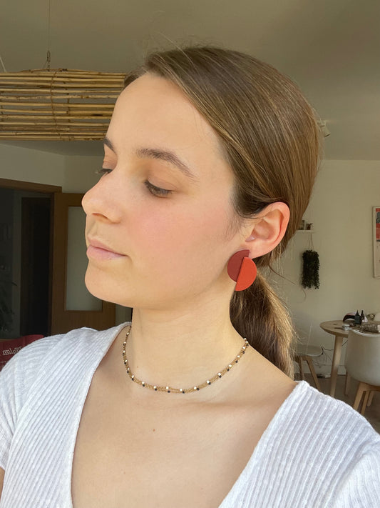 Luna terracota efecto cuero-granate