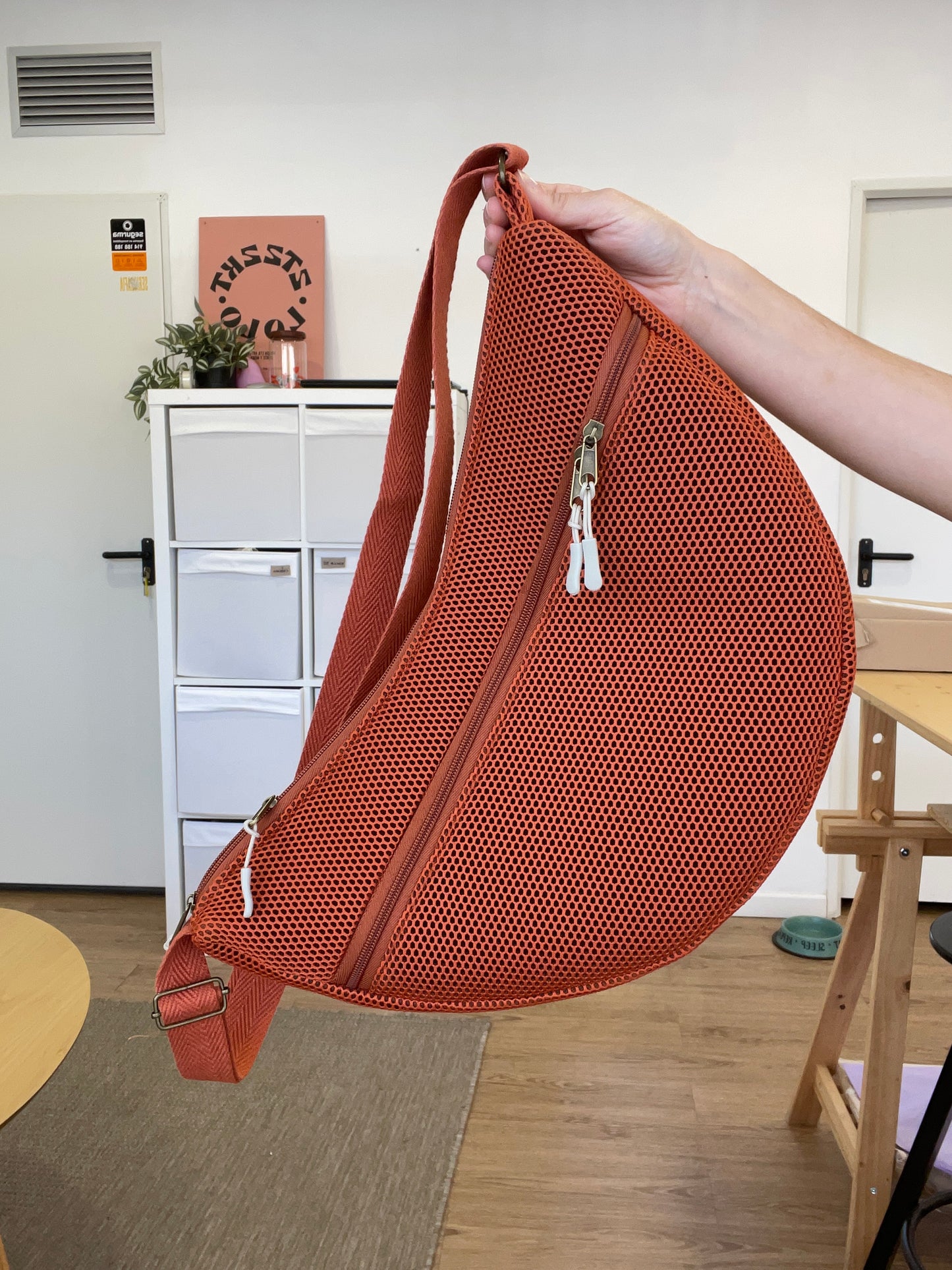 Bolso moon XL malla 3D teja