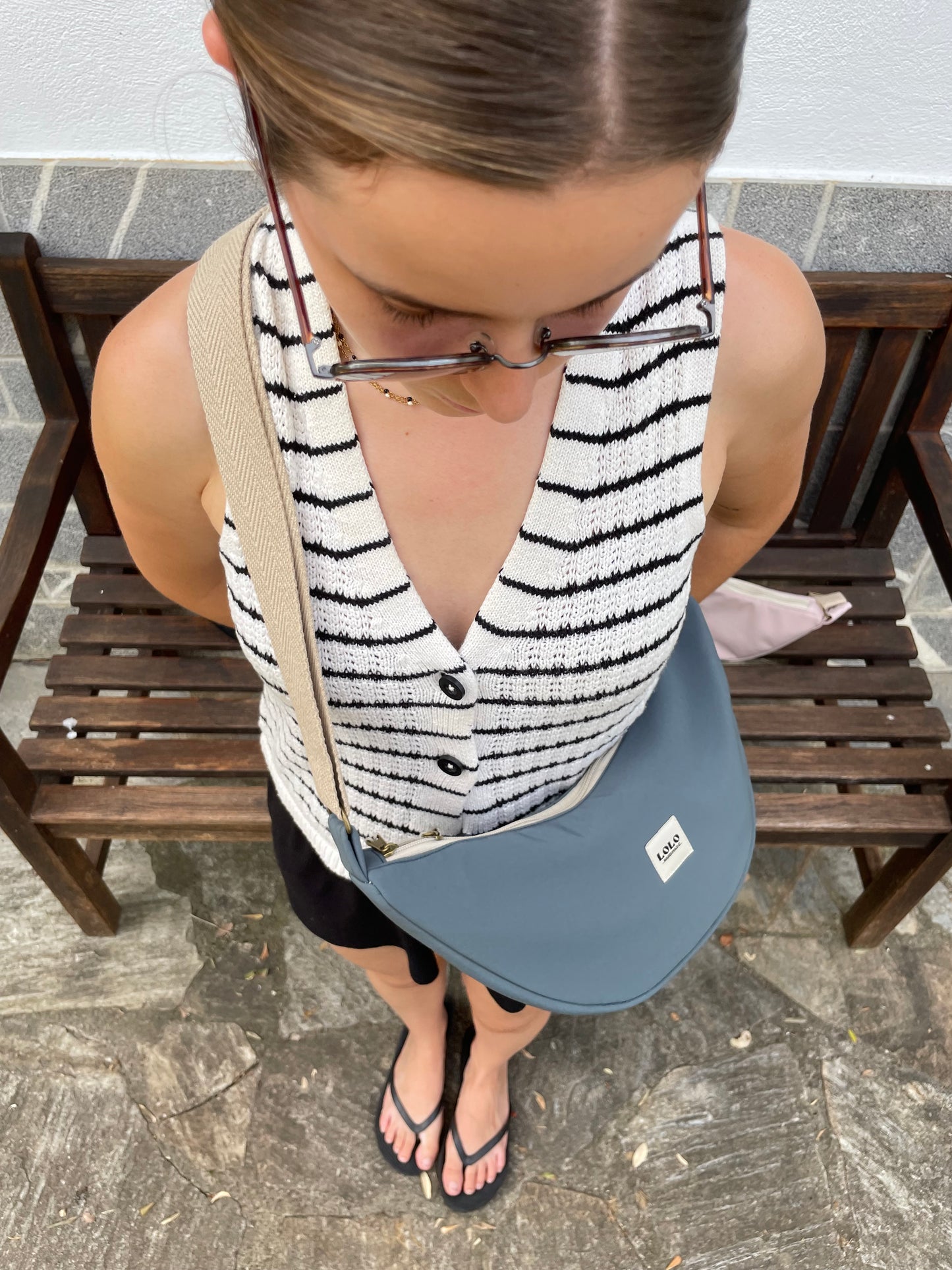 Bolso moon softshell azul grisáceo