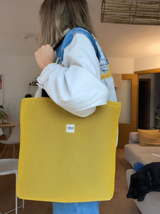 Tote bag malla 3D amarillo