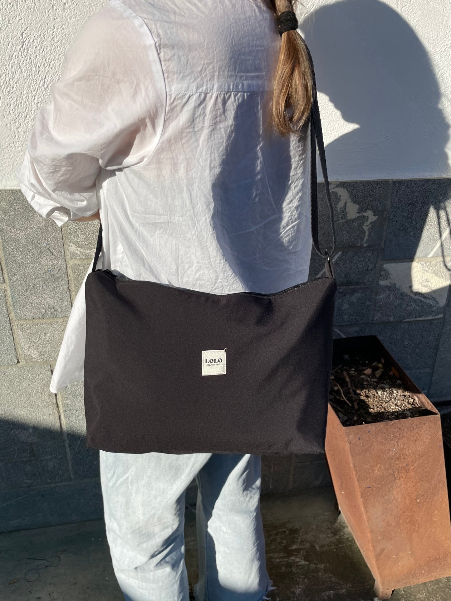 Bolso rectangular XL softshell negro