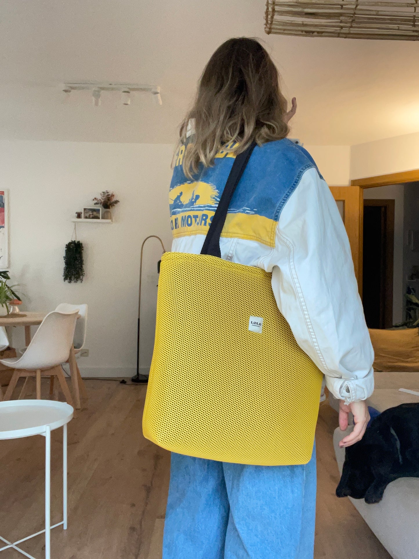 Tote bag malla 3D amarillo