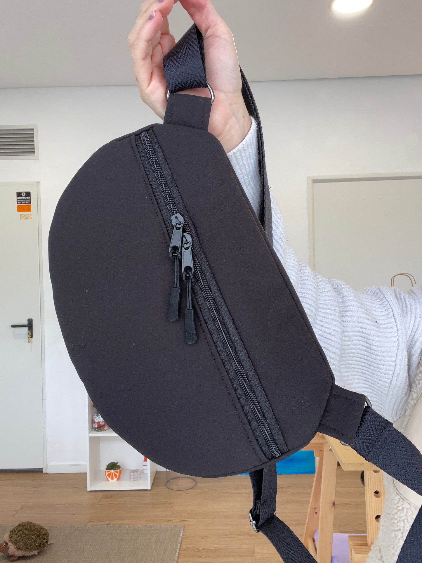 Riñonera XL negro softshell