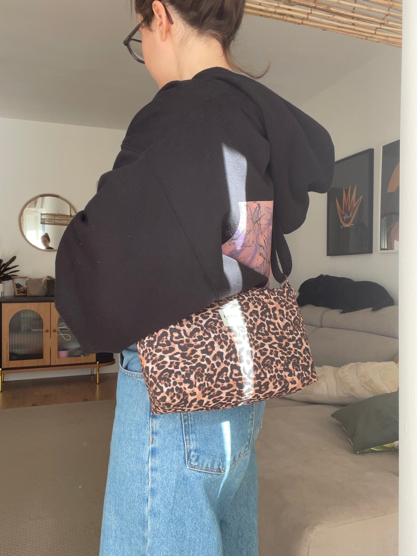 Bolso leopardo doble cremallera