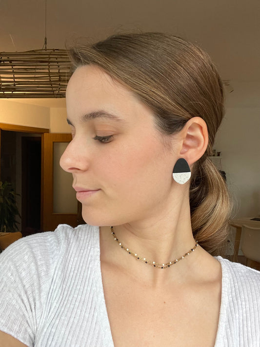 Mini harri negro-blanco virutas