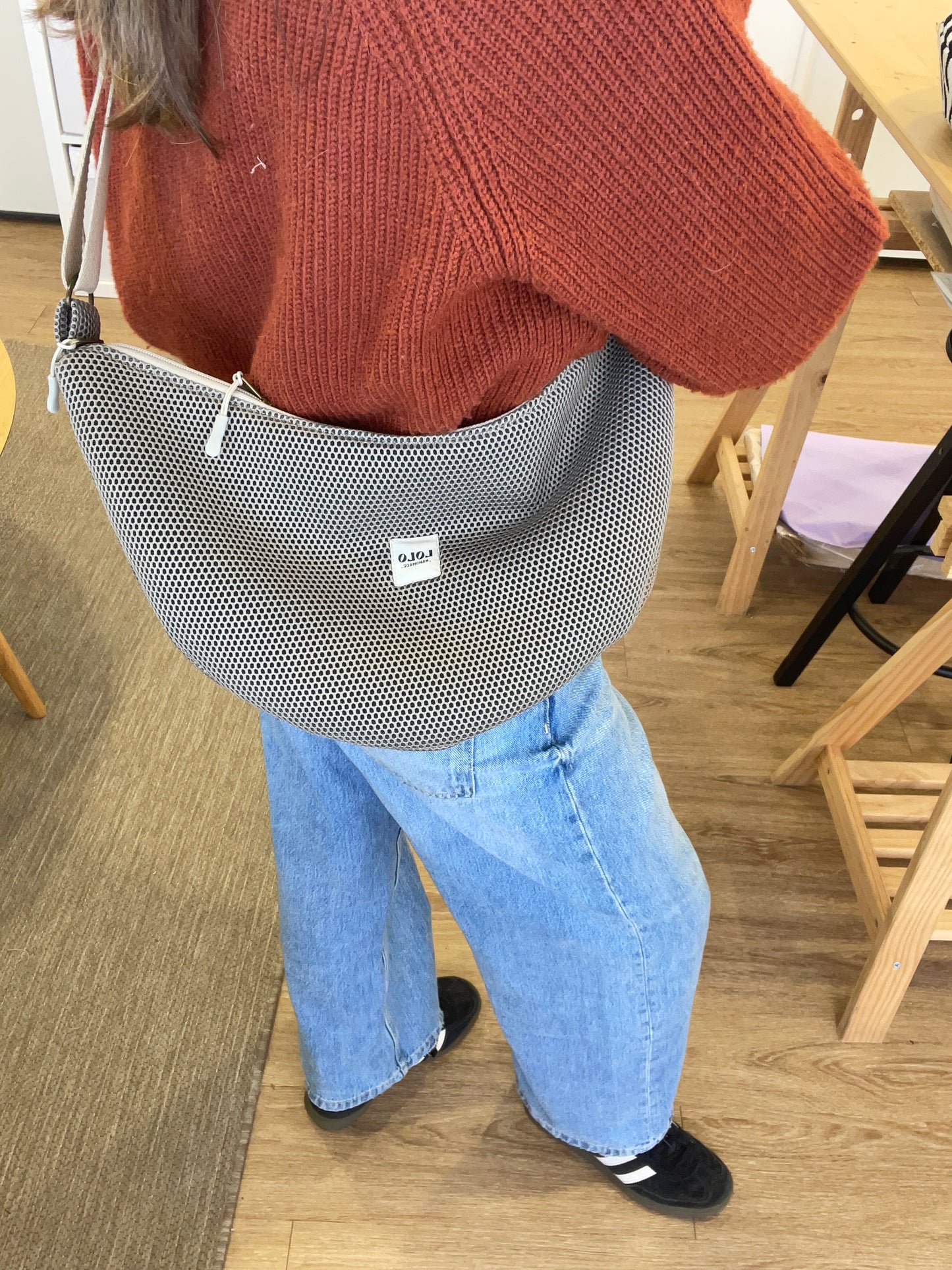 Bolso moon XL malla 3D piedra
