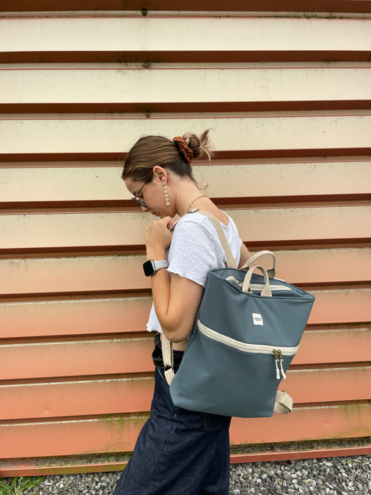 Mochila softshell azul grisáceo