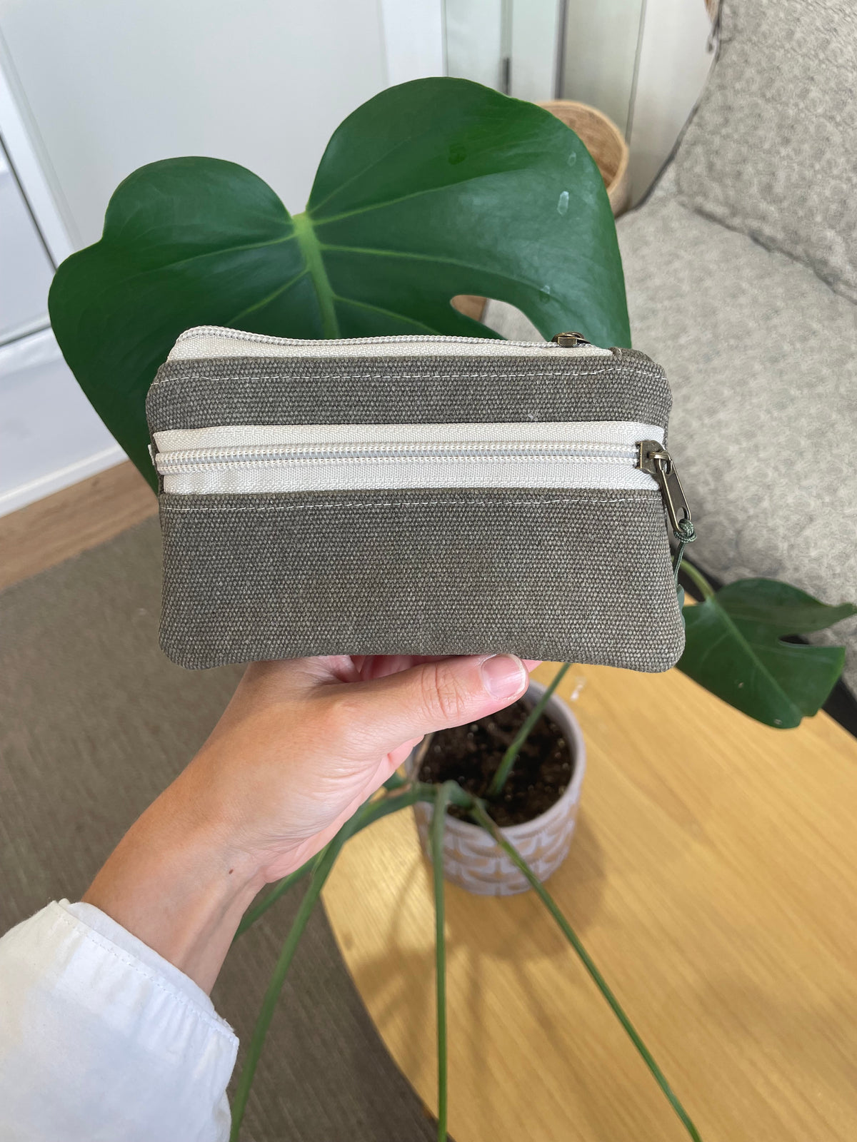 Cartera verde jaspeado