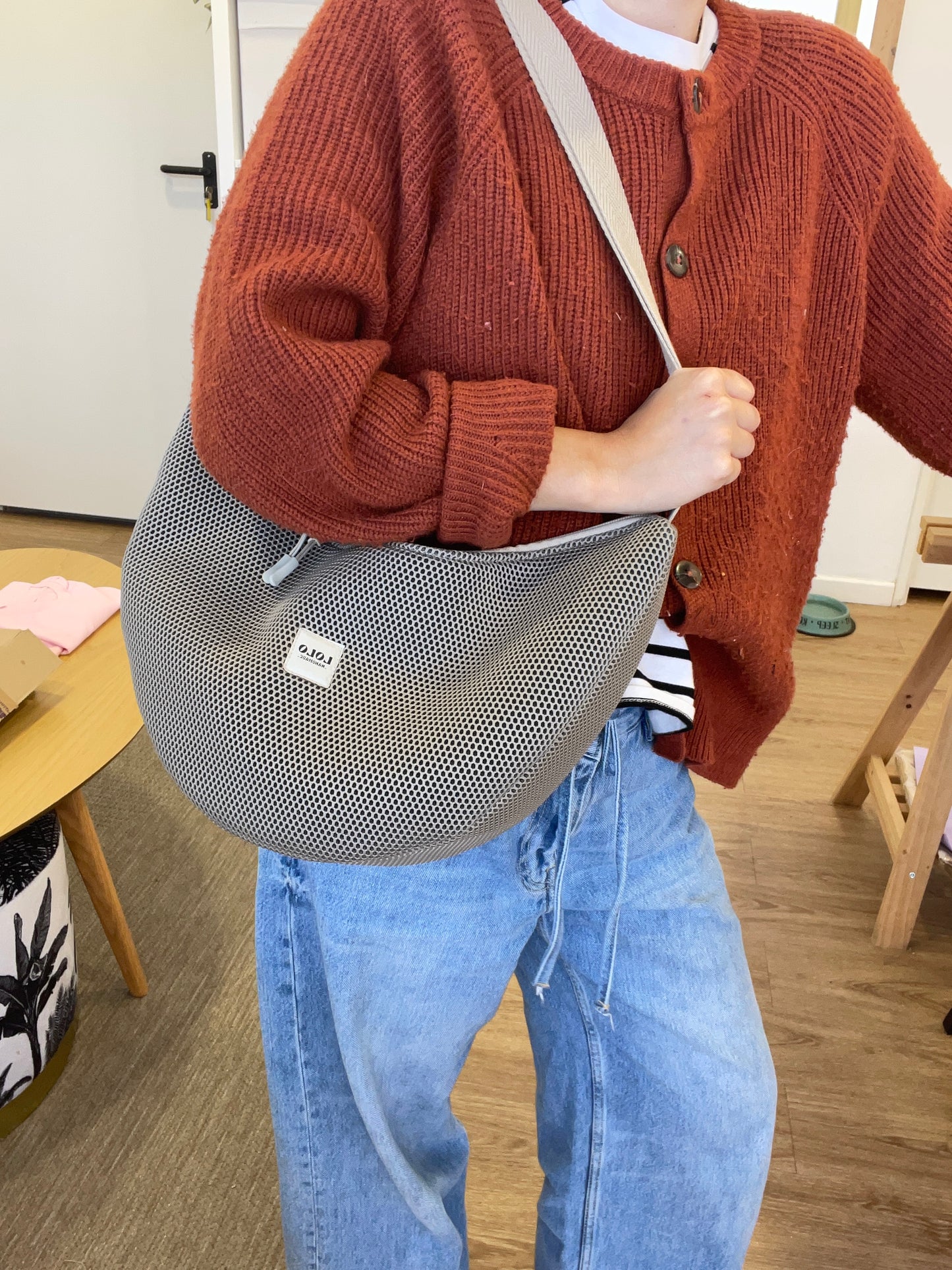 Bolso moon XL malla 3D piedra