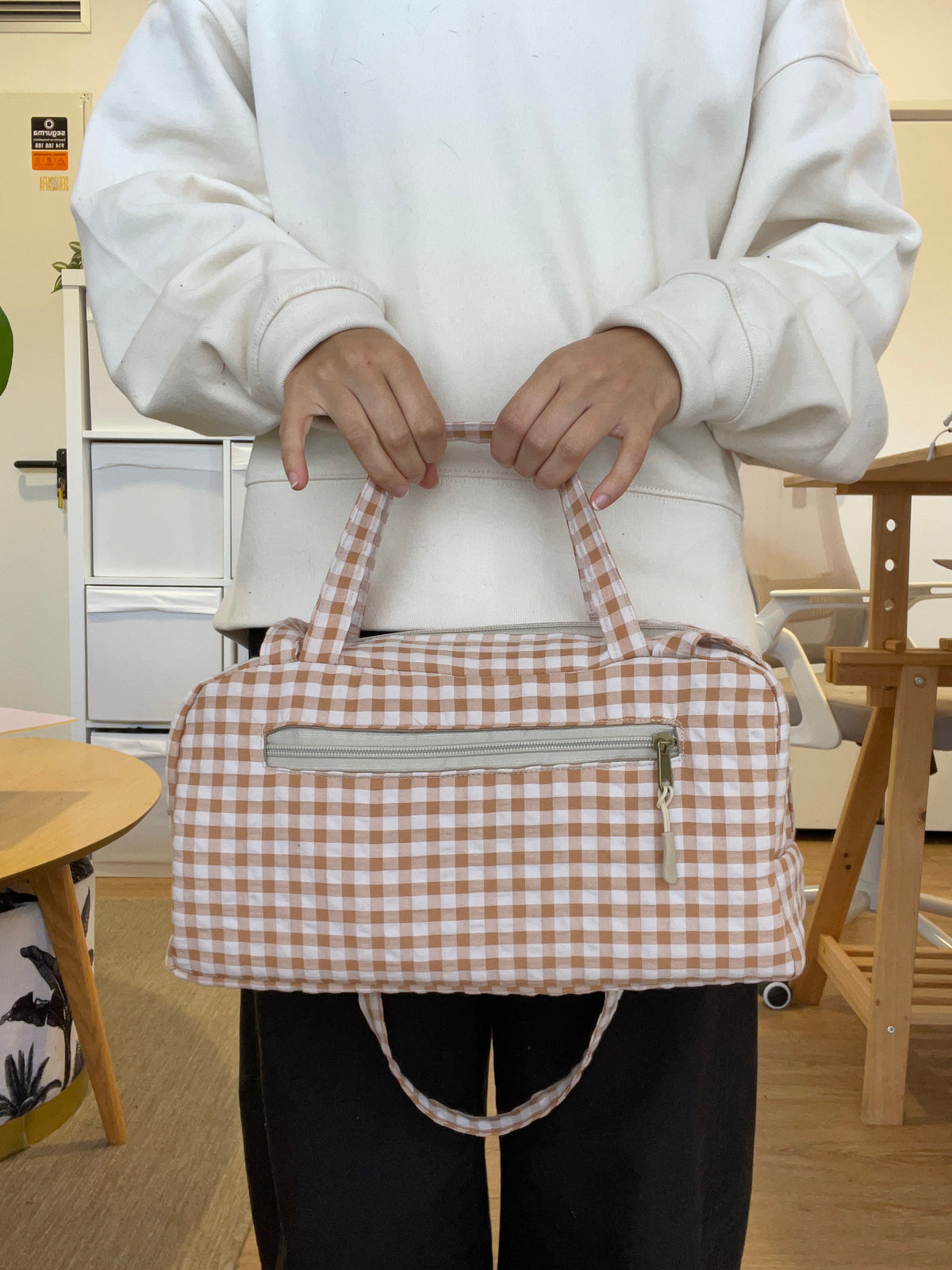 Bolso hombro vichy marrón
