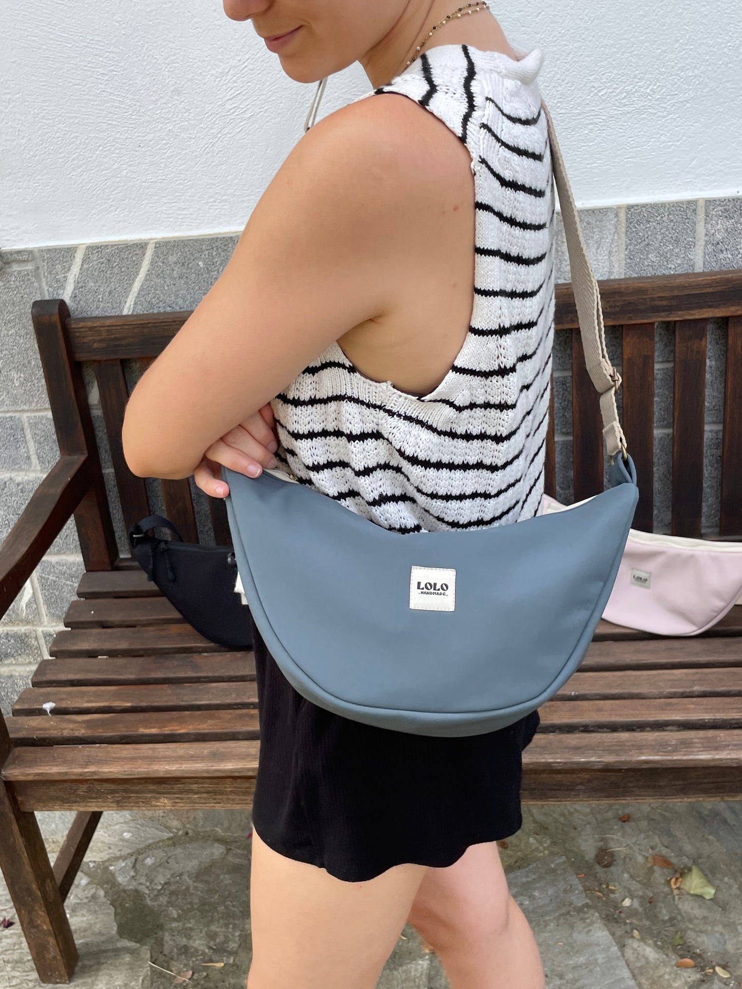 Bolso moon softshell azul grisáceo