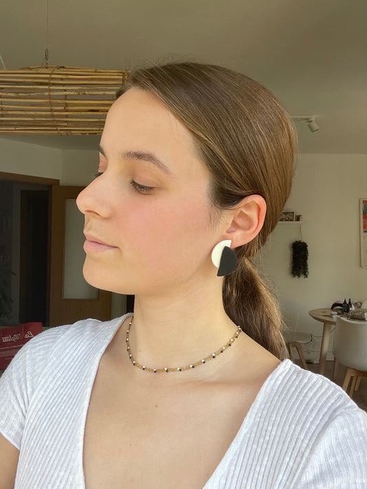 Luna negro-blanco efecto cuero