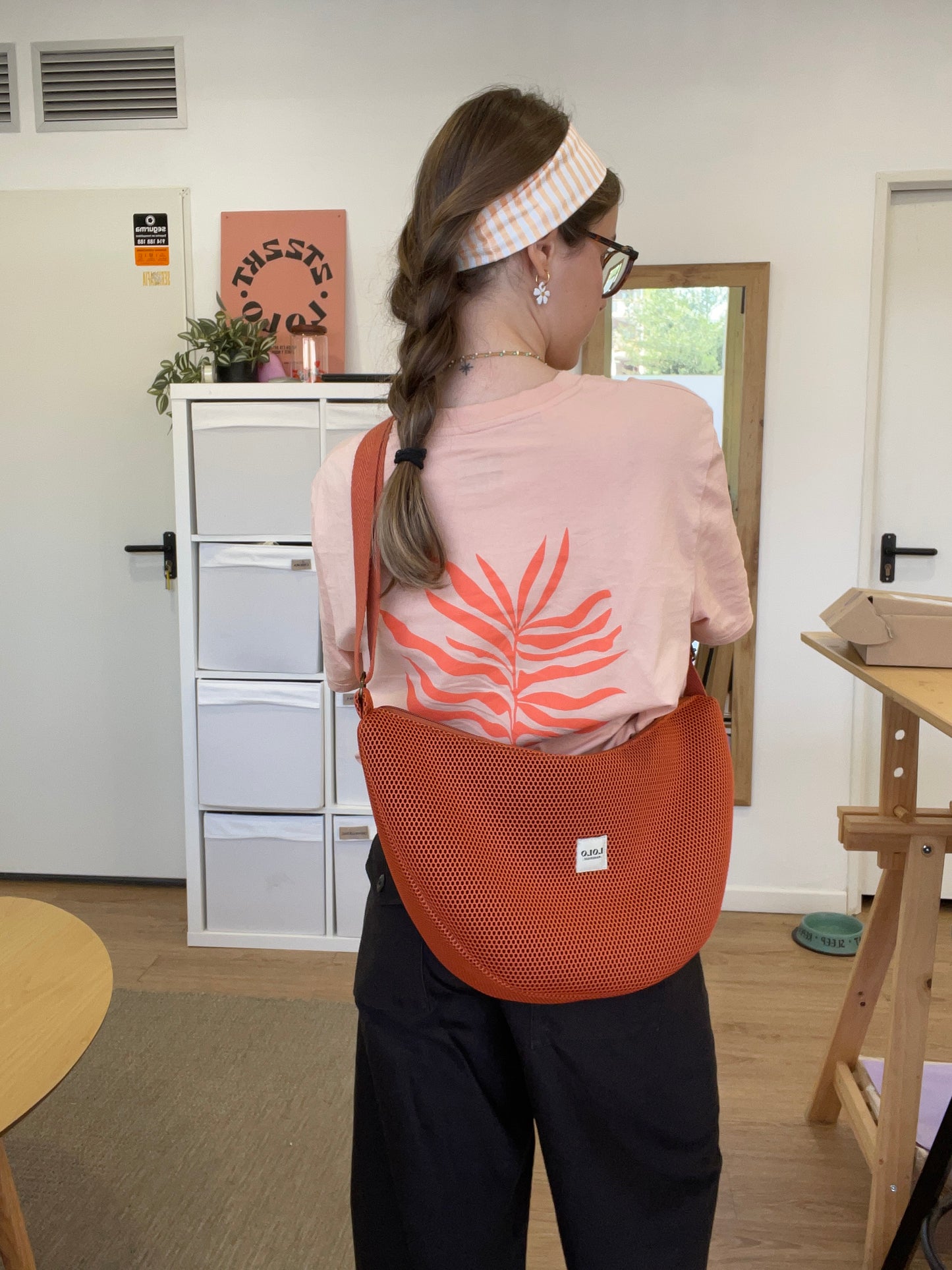 Bolso moon XL malla 3D teja