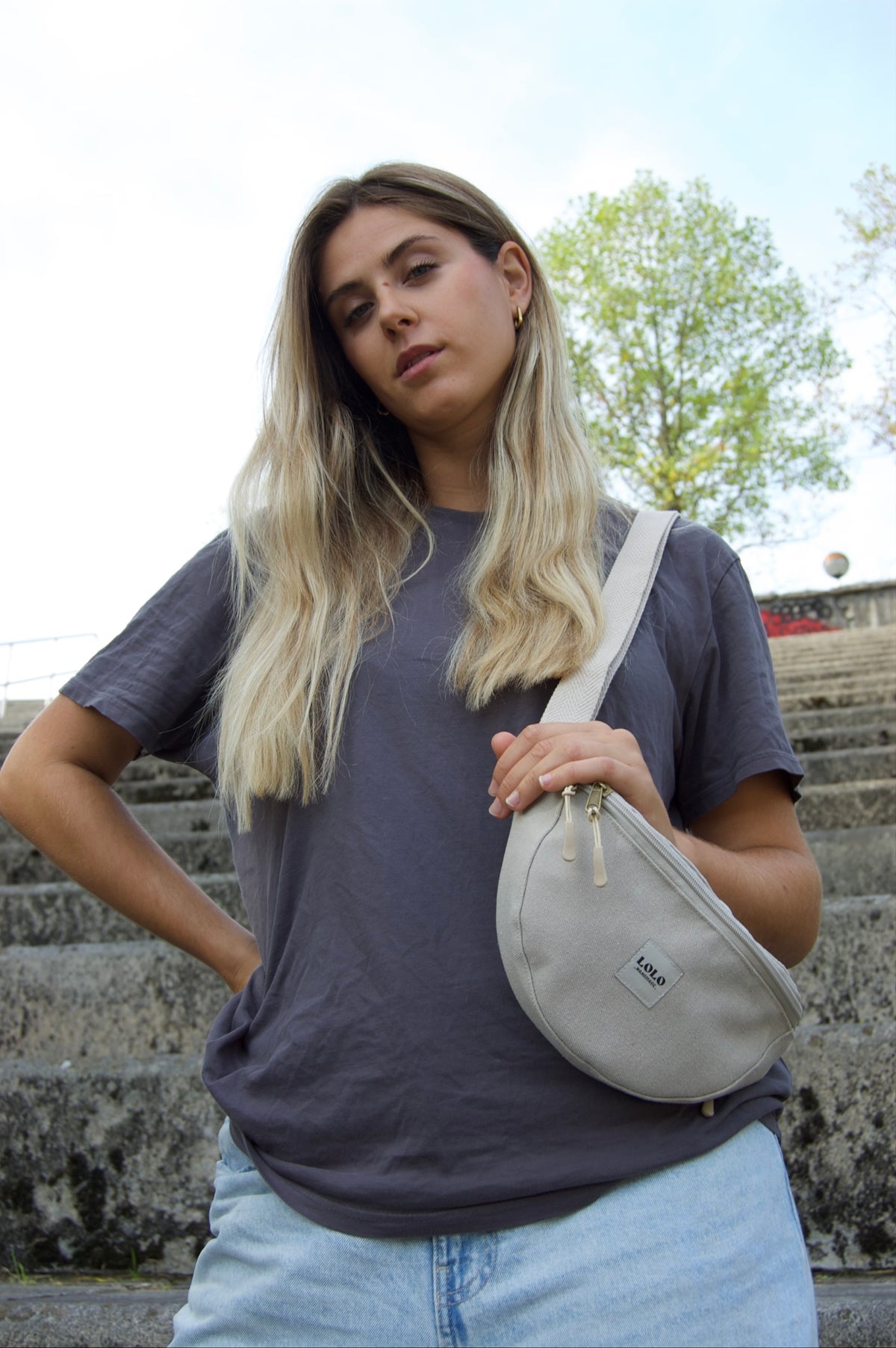 Riñonera Moon beige