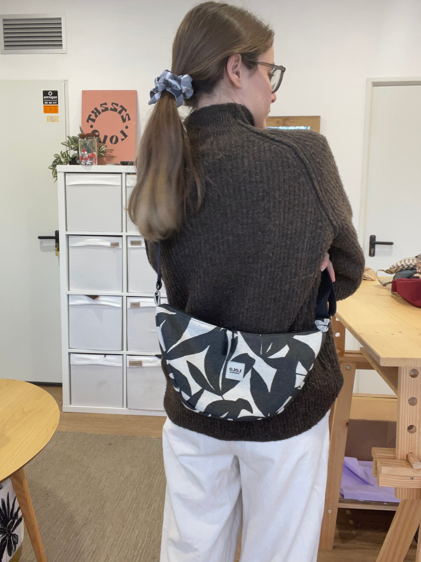 Bolso moon hojas bicolor
