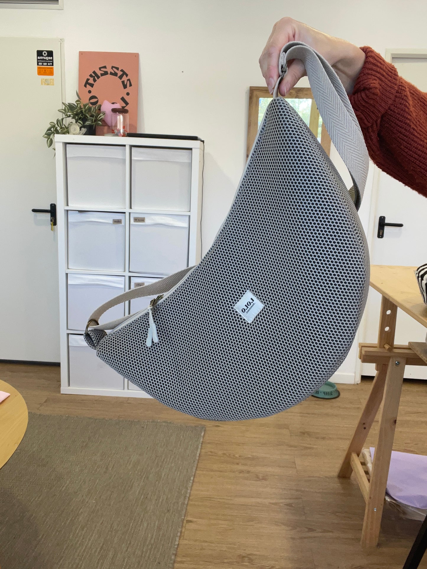 Bolso moon XL malla 3D piedra