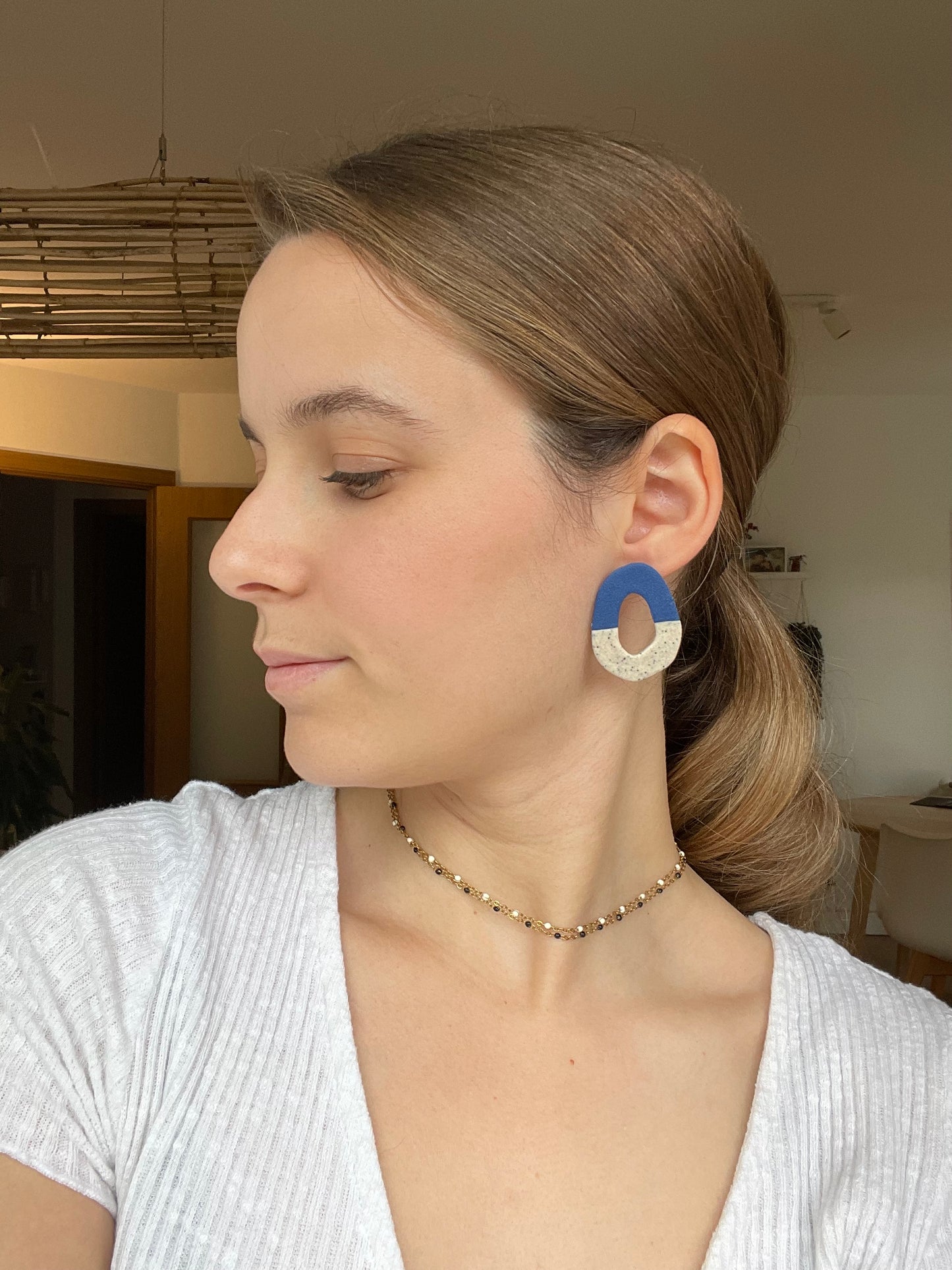 Leize azul marino-gris virutas